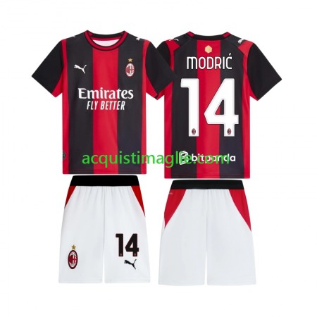 Divisa di Calcio AC Milan Luka Modrić 14 Bambino Prima 2026/2027